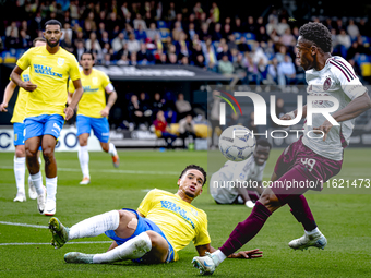 RKC player Daouda Weidmann and AFC Ajax Amsterdam forward Jaydon Banel during the match RKC vs. Ajax at the Mandemakers Stadium for the Dutc...