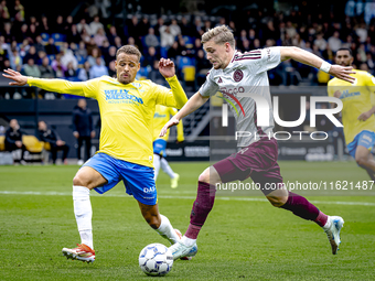 RKC player Liam van Gelderen and AFC Ajax Amsterdam midfielder Kenneth Taylor during the match RKC vs. Ajax at the Mandemakers Stadium for t...