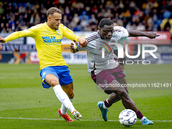 RKC player Liam van Gelderen and AFC Ajax Amsterdam forward Brian Brobbey during the match RKC vs. Ajax at the Mandemakers Stadium for the D...