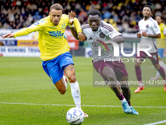 RKC player Liam van Gelderen and AFC Ajax Amsterdam forward Brian Brobbey during the match RKC vs. Ajax at the Mandemakers Stadium for the D...