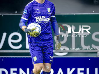 RKC goalkeeper Jeroen Houwen plays during the match between RKC and Ajax at the Mandemakers Stadium for the Dutch Eredivisie season 2024-202...