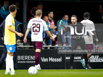 AFC Ajax Amsterdam forward Christian Rasmussen and AFC Ajax Amsterdam trainer Francesco Fariolo during the match RKC - Ajax at the Mandemake...