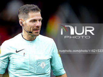 Referee Jochem Kamphuis officiates the match between RKC and Ajax at the Mandemakers Stadium for the Dutch Eredivisie season 2024-2025 in Wa...