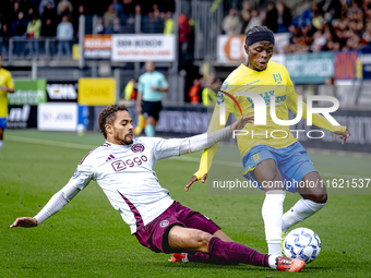 AFC Ajax Amsterdam defender Devyne Rensch and RKC player Chris Lokesa during the match RKC - Ajax at the Mandemakers Stadium for the Dutch E...