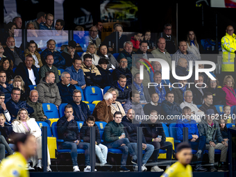 Supporters of RKC Waalwijk during the match RKC - Ajax at the Mandemakers Stadium for the Dutch Eredivisie season 2024-2025 in Waalwijk, Net...