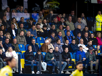 Supporters of RKC Waalwijk during the match RKC - Ajax at the Mandemakers Stadium for the Dutch Eredivisie season 2024-2025 in Waalwijk, Net...