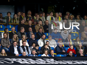 Supporters of RKC Waalwijk during the match RKC - Ajax at the Mandemakers Stadium for the Dutch Eredivisie season 2024-2025 in Waalwijk, Net...