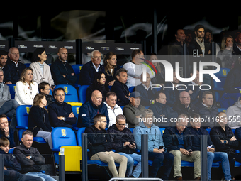 Supporters of RKC Waalwijk during the match RKC - Ajax at the Mandemakers Stadium for the Dutch Eredivisie season 2024-2025 in Waalwijk, Net...