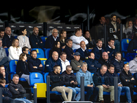 Supporters of RKC Waalwijk during the match RKC - Ajax at the Mandemakers Stadium for the Dutch Eredivisie season 2024-2025 in Waalwijk, Net...