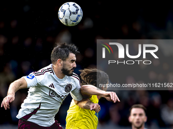 AFC Ajax Amsterdam defender Josip Sutalo and RKC player Oskar Zawada during the match RKC - Ajax at the Mandemakers Stadium for the Dutch Er...