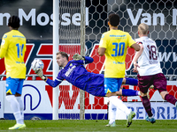 RKC goalkeeper Jeroen Houwen plays during the match between RKC and Ajax at the Mandemakers Stadium for the Dutch Eredivisie season 2024-202...