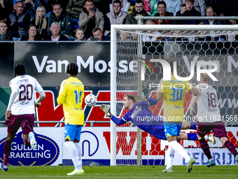 RKC goalkeeper Jeroen Houwen plays during the match between RKC and Ajax at the Mandemakers Stadium for the Dutch Eredivisie season 2024-202...