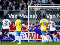 RKC goalkeeper Jeroen Houwen plays during the match between RKC and Ajax at the Mandemakers Stadium for the Dutch Eredivisie season 2024-202...