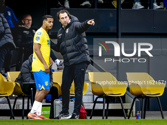 RKC player Mohamed Ihattaren and RKC assistant trainer Geert-Arend Roorda during the match RKC vs. Ajax at the Mandemakers Stadium for the D...