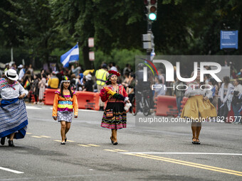 A parade takes place in Washington, DC, USA, on September 29, 2024, for Hispanic Heritage Month. (