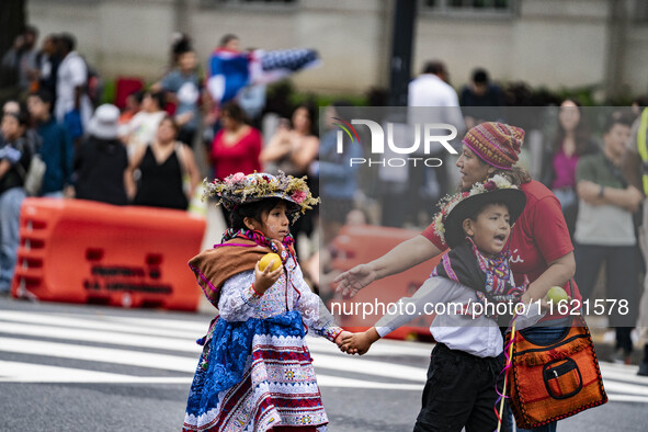 A parade takes place in Washington, DC, USA, on September 29, 2024, for Hispanic Heritage Month. 