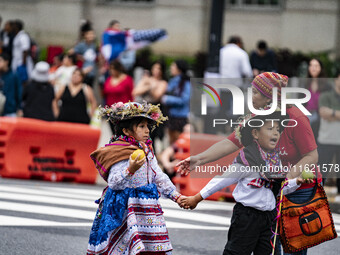 A parade takes place in Washington, DC, USA, on September 29, 2024, for Hispanic Heritage Month. (