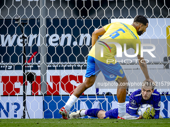 RKC goalkeeper Jeroen Houwen plays during the match between RKC and Ajax at the Mandemakers Stadium for the Dutch Eredivisie season 2024-202...