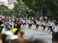 A parade takes place in Washington, DC, USA, on September 29, 2024, for Hispanic Heritage Month. (