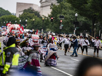 A parade takes place in Washington, DC, USA, on September 29, 2024, for Hispanic Heritage Month. (