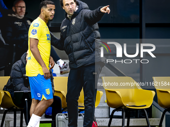 RKC player Mohamed Ihattaren and RKC assistant trainer Geert-Arend Roorda during the match RKC vs. Ajax at the Mandemakers Stadium for the D...