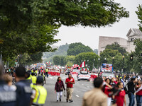 A parade takes place in Washington, DC, USA, on September 29, 2024, for Hispanic Heritage Month. (