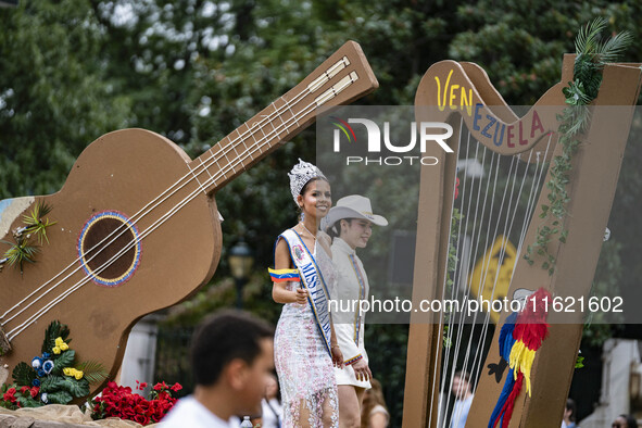 A parade takes place in Washington, DC, USA, on September 29, 2024, for Hispanic Heritage Month. 