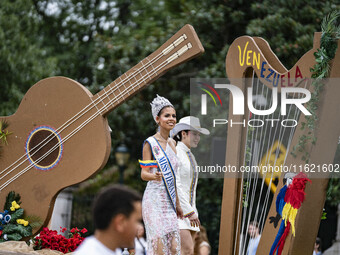 A parade takes place in Washington, DC, USA, on September 29, 2024, for Hispanic Heritage Month. (