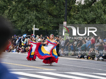 A parade takes place in Washington, DC, USA, on September 29, 2024, for Hispanic Heritage Month. (