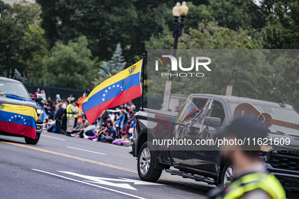 A parade takes place in Washington, DC, USA, on September 29, 2024, for Hispanic Heritage Month. 