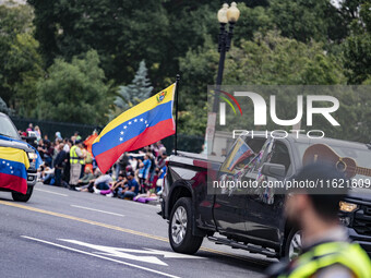 A parade takes place in Washington, DC, USA, on September 29, 2024, for Hispanic Heritage Month. (