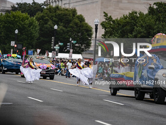 A parade takes place in Washington, DC, USA, on September 29, 2024, for Hispanic Heritage Month. (