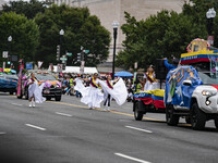 A parade takes place in Washington, DC, USA, on September 29, 2024, for Hispanic Heritage Month. (