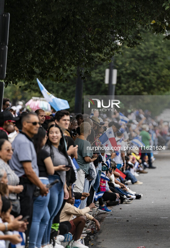 A parade takes place in Washington, DC, USA, on September 29, 2024, for Hispanic Heritage Month. 