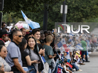 A parade takes place in Washington, DC, USA, on September 29, 2024, for Hispanic Heritage Month. (