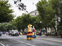 A parade takes place in Washington, DC, USA, on September 29, 2024, for Hispanic Heritage Month. (