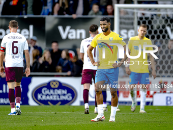 RKC player Yassin Oukili appears dejected after the lost game during the match between RKC and Ajax at the Mandemakers Stadium for the Dutch...