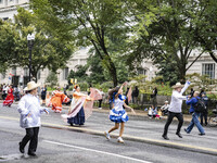 A parade takes place in Washington, DC, USA, on September 29, 2024, for Hispanic Heritage Month. (