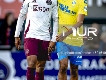 AFC Ajax Amsterdam forward Chuba Akpom and RKC player Yassin Oukili during the match RKC - Ajax at the Mandemakers Stadium for the Dutch Ere...