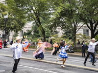 A parade takes place in Washington, DC, USA, on September 29, 2024, for Hispanic Heritage Month. (