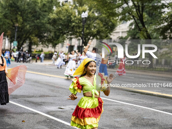 A parade takes place in Washington, DC, USA, on September 29, 2024, for Hispanic Heritage Month. (