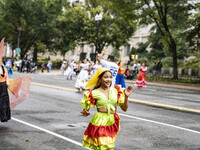 A parade takes place in Washington, DC, USA, on September 29, 2024, for Hispanic Heritage Month. (