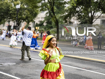 A parade takes place in Washington, DC, USA, on September 29, 2024, for Hispanic Heritage Month. (