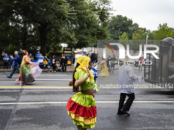 A parade takes place in Washington, DC, USA, on September 29, 2024, for Hispanic Heritage Month. (