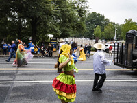 A parade takes place in Washington, DC, USA, on September 29, 2024, for Hispanic Heritage Month. (