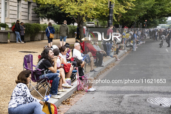 A parade takes place in Washington, DC, USA, on September 29, 2024, for Hispanic Heritage Month. 