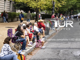 A parade takes place in Washington, DC, USA, on September 29, 2024, for Hispanic Heritage Month. (