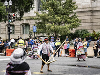 A parade takes place in Washington, DC, USA, on September 29, 2024, for Hispanic Heritage Month. (