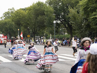 A parade takes place in Washington, DC, USA, on September 29, 2024, for Hispanic Heritage Month. (