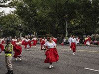 A parade takes place in Washington, DC, USA, on September 29, 2024, for Hispanic Heritage Month. (